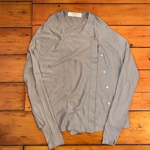 Zara blue cardigan sweater with mother of pearl buttons. Size small